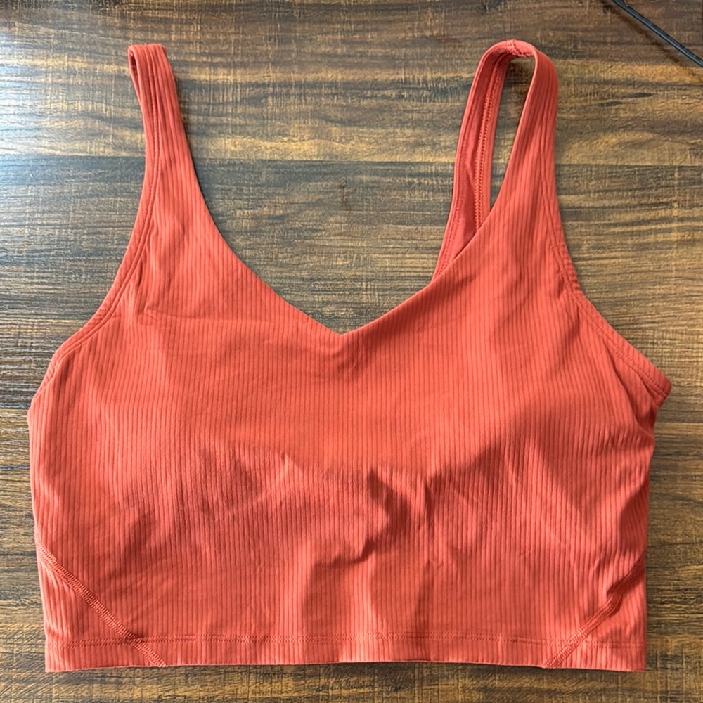 Peachy Athletic Ribbed Willa Sports Bra Top - Chili Spice XL